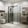 Душевое ограждение Grossman Classic 100.K33.04.110.42.00-200.K33.04.80.42.00 (110х80х195) раздвижная,графит сатин,стекло прозрачное,2 места
