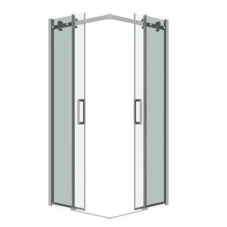 Душевое ограждение Grossman Classic 300.K33.04.1010.10.00 (100х100х195) квадрат,раздвижная,хром,стекло прозрачное, 2 места