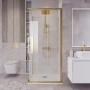 Душевое ограждение Grossman Cosmo 300.K33.02.9090.32.00 (90х90х195) квадрат,раздвижная,золото сатин,стекло прозрачное, 1 место