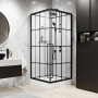 Душевая кабина Niagara Standart ST90/15QR/KL/BKT (90х90х225) низкий поддон(15см),черный,стекло прозрачное,3 места