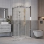 Душевое ограждение Grossman Classic 300.K33.04.1010.10.00 (100х100х195) квадрат,раздвижная,хром,стекло прозрачное, 2 места