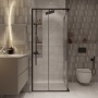 Душевое ограждение Niagara Nova NG-6824-34ВLACK (100х100х195) квадрат,черный матовый,двери раздвижные,стекло прозрачное,1 место