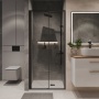 Дверь в нишу Niagara Nova NG-84-9AB (90х195) черный матовый,стекло прозрачное,дверь раздвижная,1 место