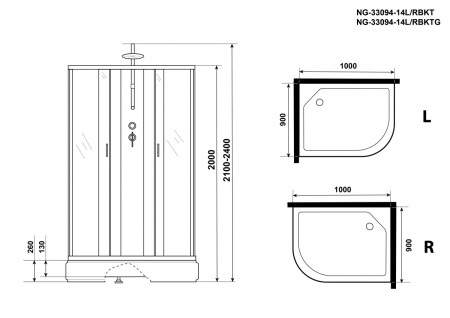 Душевая кабина Niagara NG 33094-14RBKT Тропик