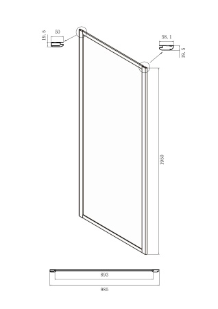 Боковая стенка Ambassador Forsa 100NX 1000x1950