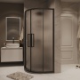 Душевое ограждение Grossman Cosmo 300.K33.02.9090.21.02 (90х90х195) квадрат,раздвижная,черный матовый,стекло шиншилла, 1 место