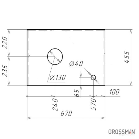 Столешница Grossman ФЛАЙ-70 см серая