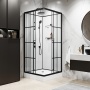 Душевая кабина Niagara Standart ST90/15QL/KL/BKT (90х90х225) низкий поддон(15см),черный,стекло прозрачное,3 места