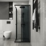 Душевое ограждение Niagara Eco NG-1008-14QT (80х80х190) квадрат,раздвижное,черный,стекло тонированное,1 место