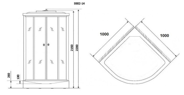 Душевая кабина Niagara NG 3302-14G с гидромассажем