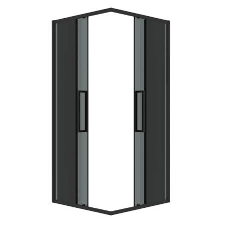 Душевое ограждение Grossman Cosmo 300.K33.02.8080.21.10 (80х80х195) квадрат,раздвижная,черный матовый,стекло тонированное, 1 место