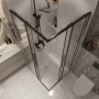 Душевое ограждение Niagara Nova NG-6824-34ВLACK (100х100х195) квадрат,черный матовый,двери раздвижные,стекло прозрачное,1 место