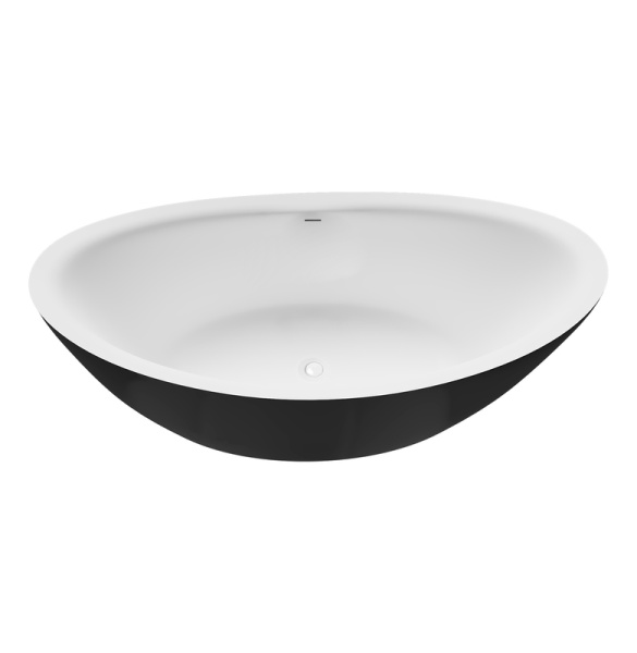 Ванна отдельностоящая Grossman Galaxy GR-1402MB (180х85х65) цвет черный/белый матовый,1 место