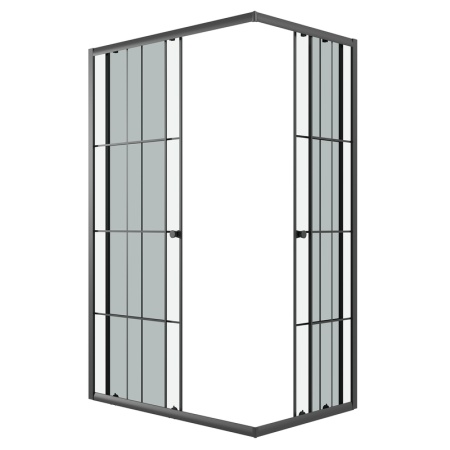 Душевое ограждение Niagara Eco NG-1012-14QKL (120х80х190) прямоугольник,черный,раздвижное,стекло клетка,1 место