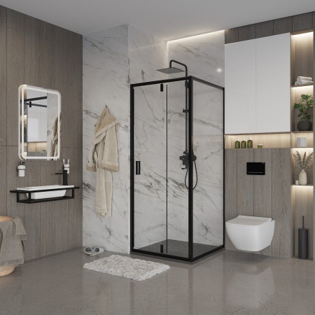 Душевое ограждение Niagara Nova NG-83-8AB-A100B 80x100x195 прямоугольник, дверь распашная