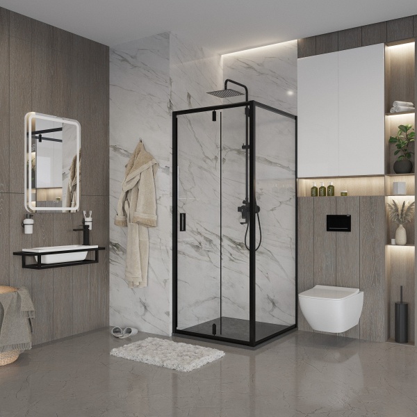 Душевое ограждение Niagara Nova NG-83-8AB-A100B 80x100x195 прямоугольник, дверь распашная
