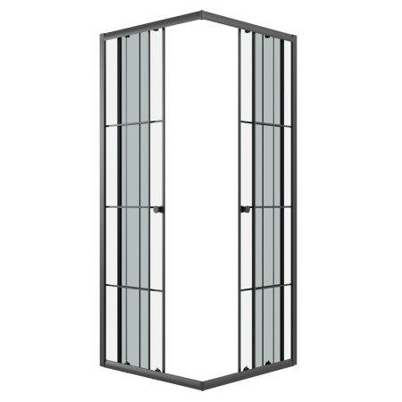 Душевое ограждение Niagara Eco NG-1009-14QKL (90х90х190) квадрат,раздвижное,черный,стекло клетка,1 место