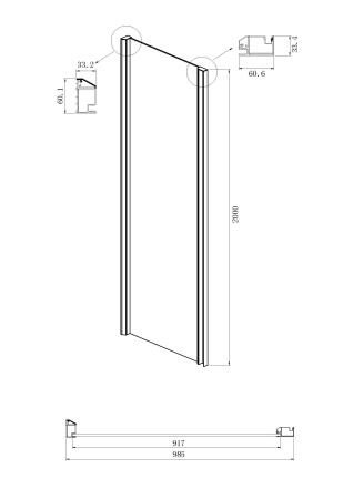 Боковая стенка Ambassador Intense 100IX 1000x2000