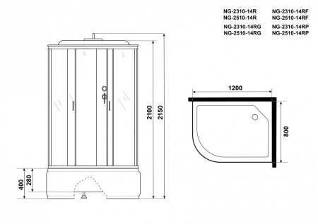 Душевая кабина Niagara NG 2310-14RG Правая