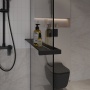 Душевая перегородка Niagara Nova NG-670-10ВLACK (100х195) черный матовый,стекло прозрачное,с полкой,1 место