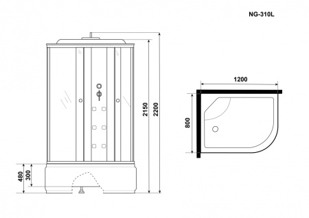 Душевая кабина Niagara Ultra NG 310-01L Левая