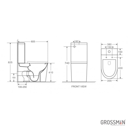 Унитаз напольный Grossman GR-4450MS матовый