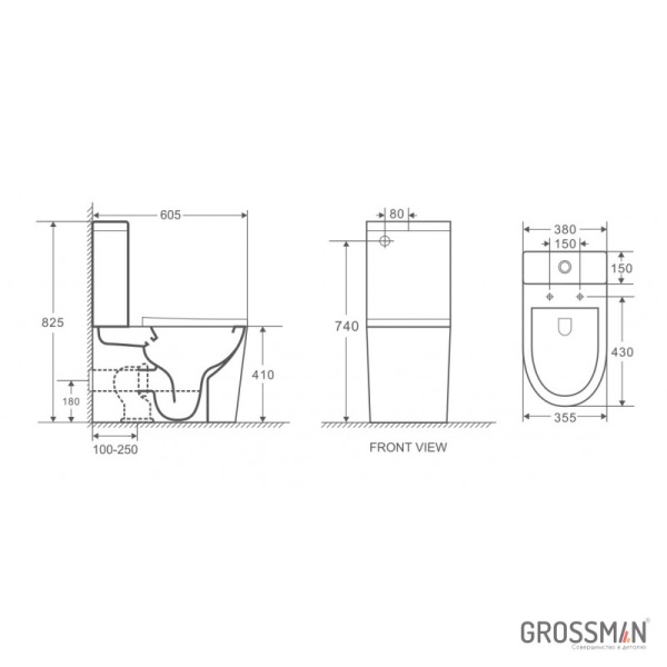 Унитаз напольный Grossman GR-4450MS матовый