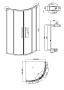 Душевое ограждение Grossman Cosmo 301.K33.02.8080.21.10 (80х80х195) четверть круга,раздвижная,черный матовый,стекло тонированное, 1 место