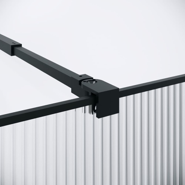 Душевая перегородка Niagara Nova NG-481-12FBLACK (120х200) черный матовый,стекло рифленое/тонированное,1 место