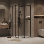 1/2 душевого ограждения Grossman Galaxy 1/2.K33.01.12.21.00 (120х195) черный матовый,стекло прозрачное, 1 место