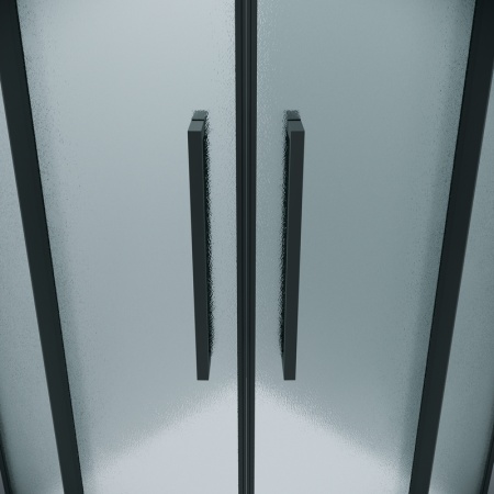 Душевое ограждение Grossman Pragma 100.K33.03.110.21.02-200.K33.03.80.21.02 (110х80х195) распашная(левая),черный матовый,стекло шиншилла,2 места