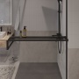 Душевая перегородка Niagara Nova NG-670-10ВLACK (100х195) черный матовый,стекло прозрачное,с полкой,1 место