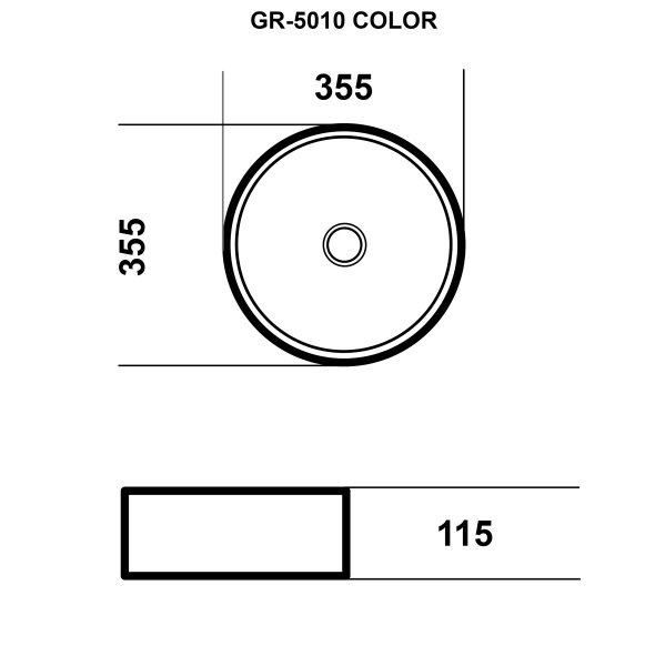 Раковина Grossman 35,5х11,5 GR-5010GBL