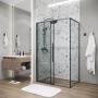 Душевое ограждение Grossman Galaxy 100.K33.01.110.21.00-200.K33.01.90.21.00 (110х90х195) раздвижная,черный матовый,стекло прозрачное,2 места