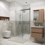 Дверь в нишу Grossman Classic 100.K33.04.120.10.00 (120х195) хром,стекло прозрачное,раздвижная, 1 место