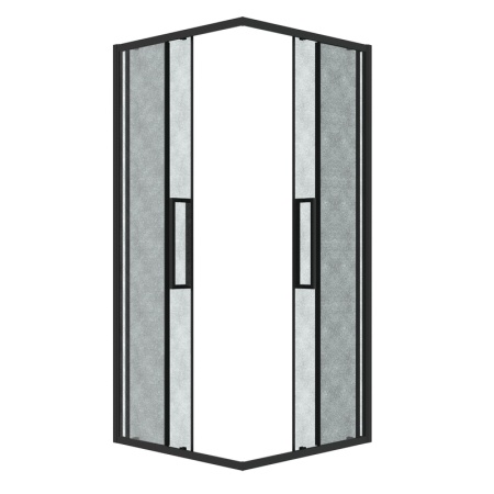 Душевое ограждение Grossman Cosmo 300.K33.02.9090.21.02 (90х90х195) квадрат,раздвижная,черный матовый,стекло шиншилла, 1 место