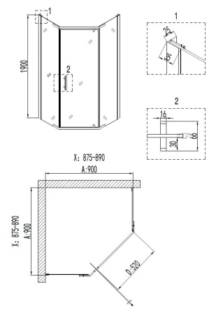 Душевой уголок Niagara NG 6605-08