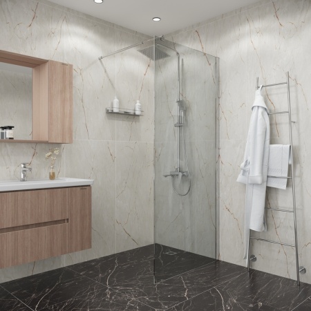 Душевая перегородка Niagara Eco NG-531-90 (90х190) хром,стекло прозрачное,1 место