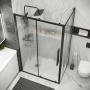 Душевое ограждение Grossman Cosmo 100.K33.02.100.21.02-200.K33.02.80.21.02 (100х80х195) раздвижная(левая),черный матовый,стекло шиншилла,2 места