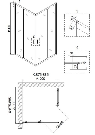 Душевой уголок Niagara NG 6608-08