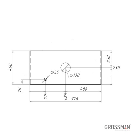 Столешница Grossman ФЛАЙ-100 см серая