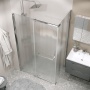 Душевое ограждение Grossman Pragma 100.K33.03.100.10.02-200.K33.03.80.10.02 (100х80х195) распашная(левая),хром,стекло шиншилла,2 места
