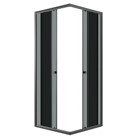 Душевое ограждение Niagara Eco NG-1008-14QT (80х80х190) квадрат,раздвижное,черный,стекло тонированное,1 место