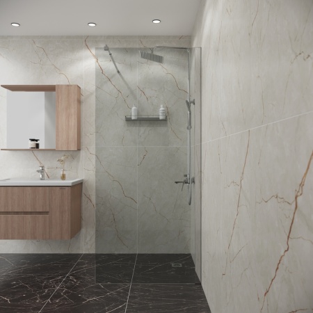 Душевая перегородка Niagara Eco NG-531-90 (90х190) хром,стекло прозрачное,1 место