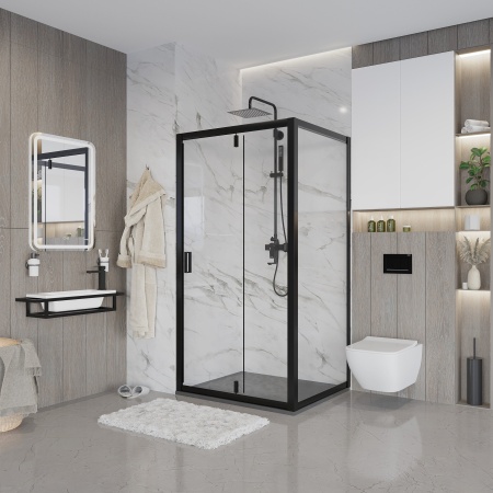 Душевое ограждение Niagara Nova NG-83-9AB-A70B 90x70x195 прямоугольник, дверь распашная