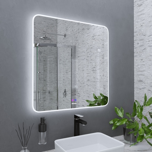 Зеркало ELEGANS-норма BLACK (800*800*45) LED с сенсорным выключателем и подогревом