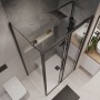 Душевое ограждение Niagara Nova NG-84-13AB-A90B-34 (130х90х195) прямоугольник,черный матовый,дверь раздвижная,стекло прозрачное,2 места