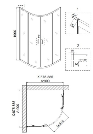 Душевой уголок Niagara NG 6607-08
