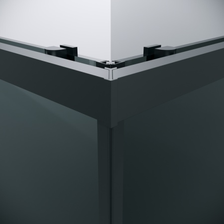Душевое ограждение Grossman Cosmo 300.K33.02.8080.21.10 (80х80х195) квадрат,раздвижная,черный матовый,стекло тонированное, 1 место