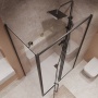 Боковая стенка Niagara Nova NG-A90B-34 (90х195) черный матовый,стекло прозрачное,1 место